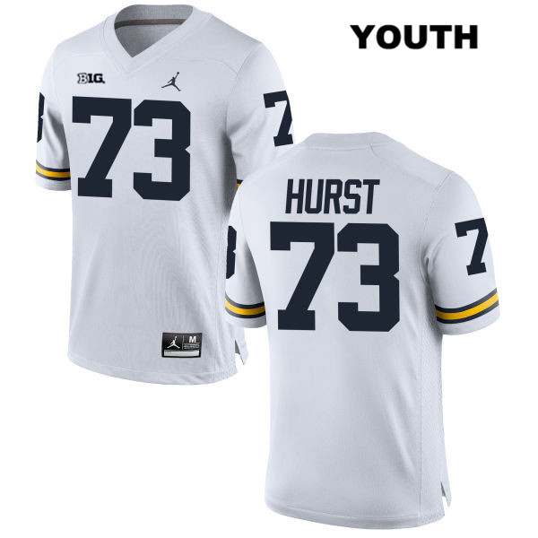 Youth NCAA Michigan Wolverines Maurice Hurst #73 White Jordan Brand Authentic Stitched Football College Jersey TE25B04GZ